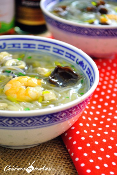 Soupe Chinoise : Poissons, Crevettes, Vermicelles Et Plein De Bonnes ...