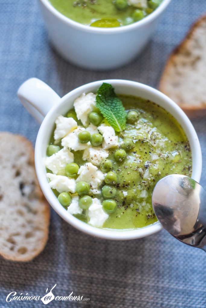 Velout De Courgettes Et Petits Pois La Menthe Et La Feta