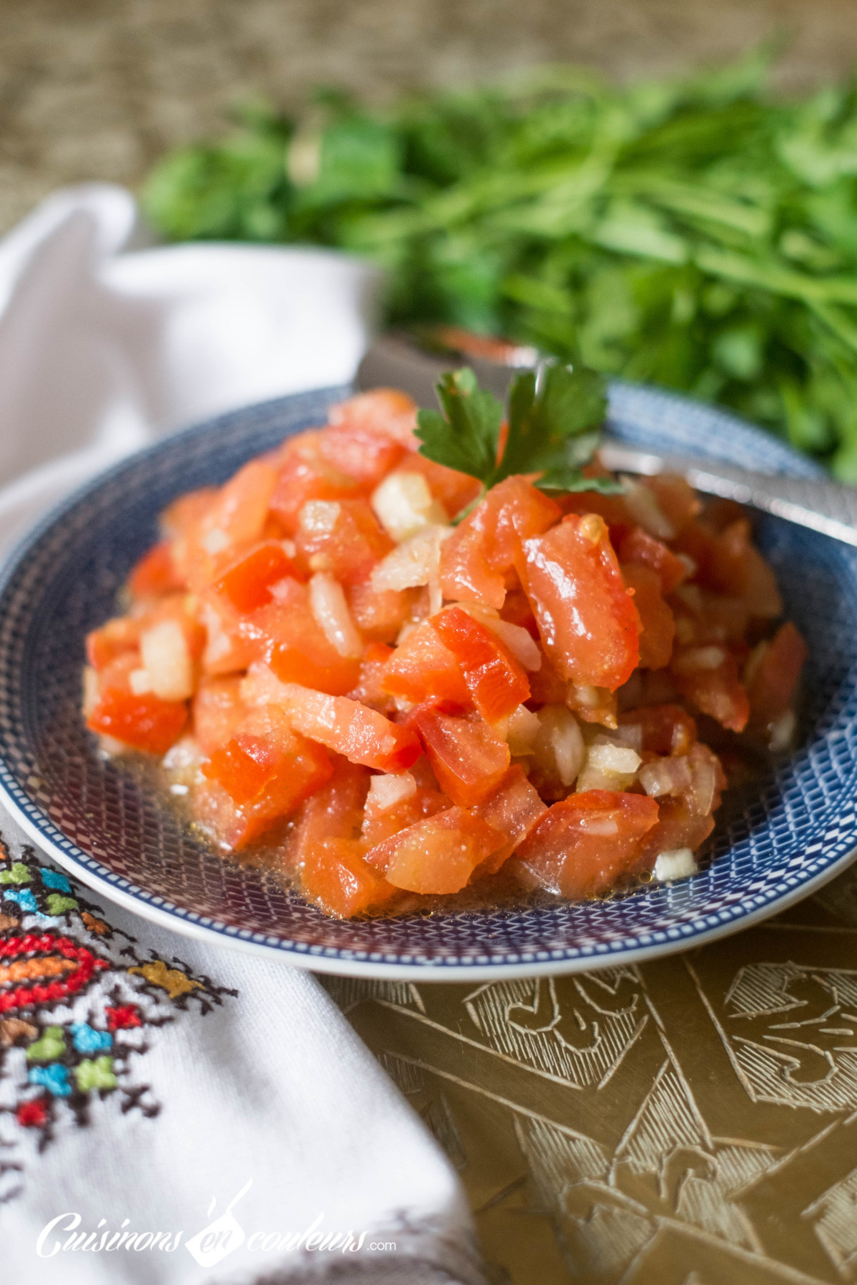 Salade Marocaine Aux Tomates Et Oignon Cuisinons En Couleurs