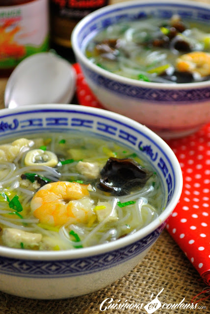 Soupe Chinoise : Poissons, Crevettes, Vermicelles et plein de bonnes  choses - Cuisinons En Couleurs