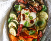 Légumes rôtis, burrata et basilic